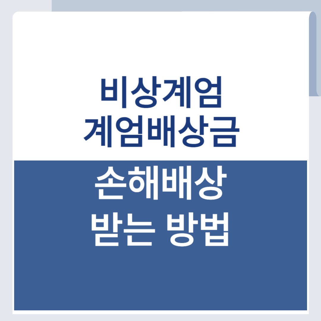 계엄배상금 받는 법 비상계엄 소송 방법