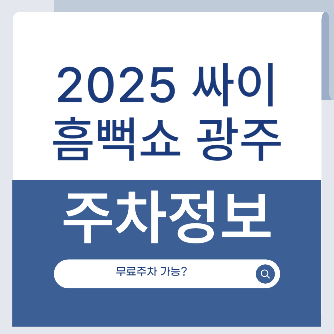 2025 싸이 흠뻑쇼 광주 주차정보 조선대학교 근처 주차