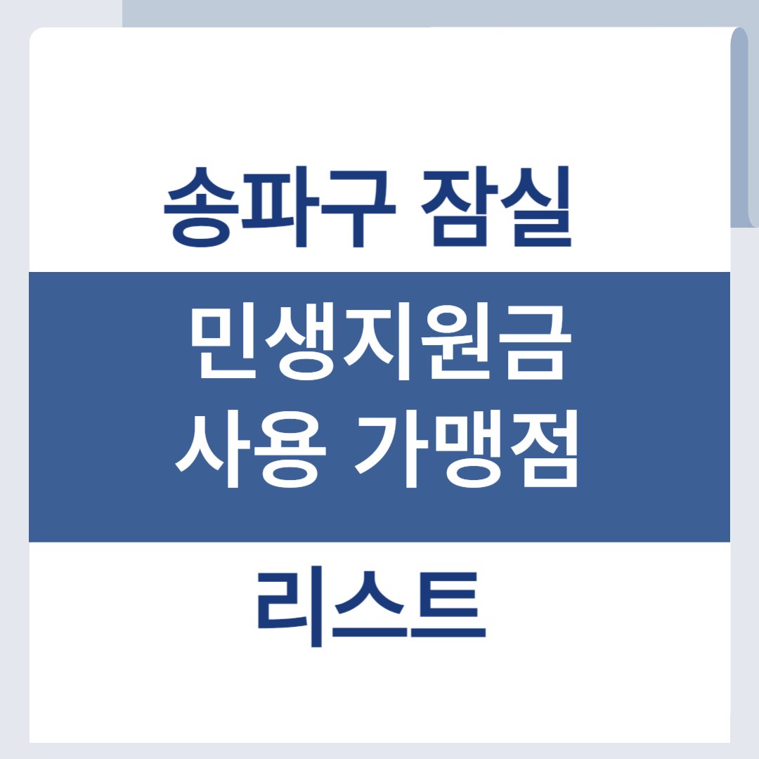 서울 송파구 잠실 민생회복지원금 사용처 조회