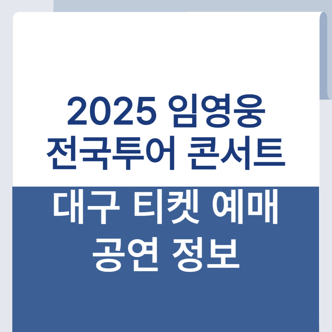 2025 임영웅 콘서트 대구 예매 좌석 추천 티켓팅