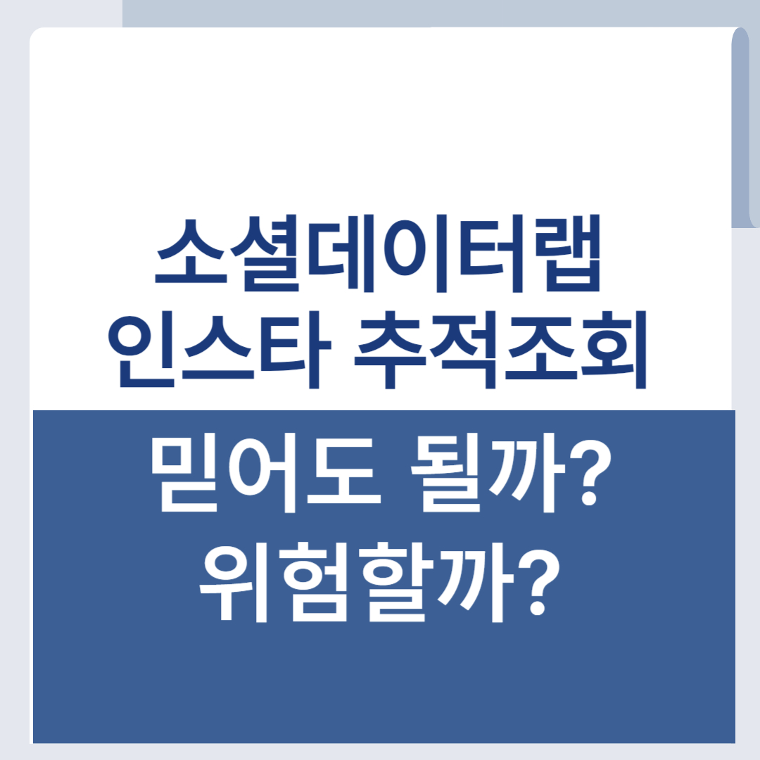 소셜데이터랩 인스타 조회 사기 피싱 위험성